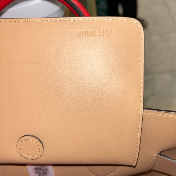 Authentic Burberry medium-sized tote in red, featuring gold studs on the front. - Picture 8 of 11